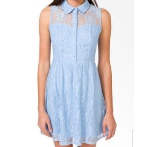 Forever 21 Blue Lace Dress with Peter Pan Collar